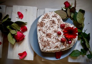 saint Valentin, chiffon cake, chocolat cerise