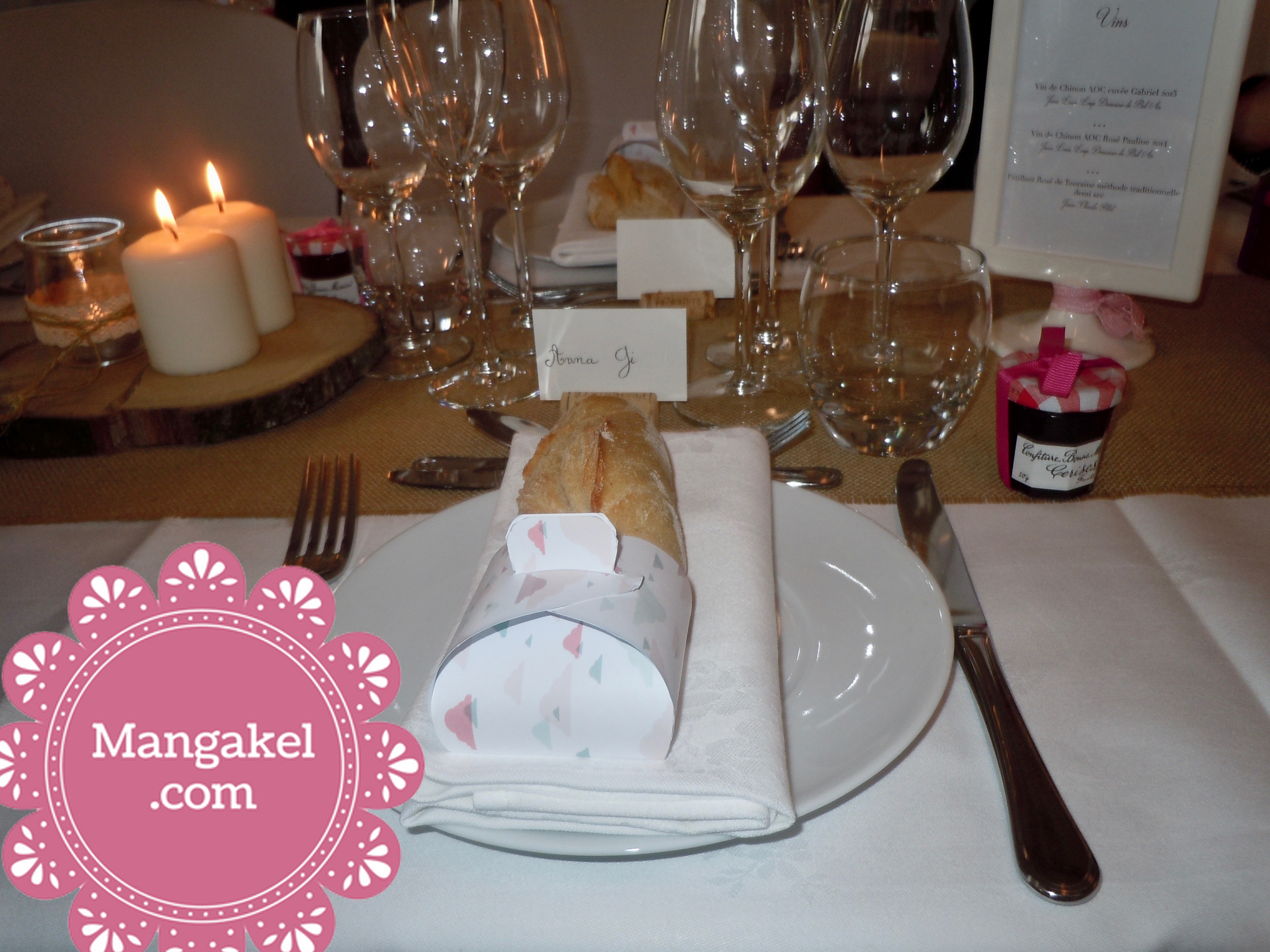 décoration de table mariage , grange de Porcherieux