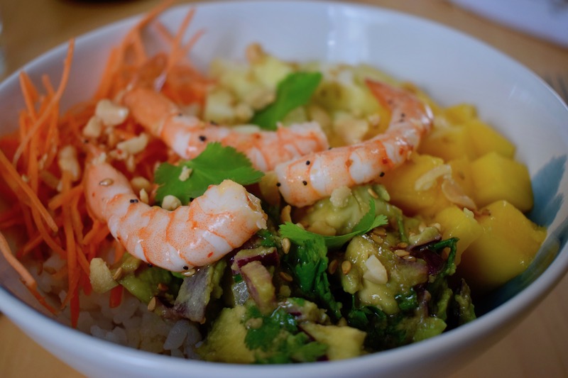 poke bowl crevettes pommes vertes
