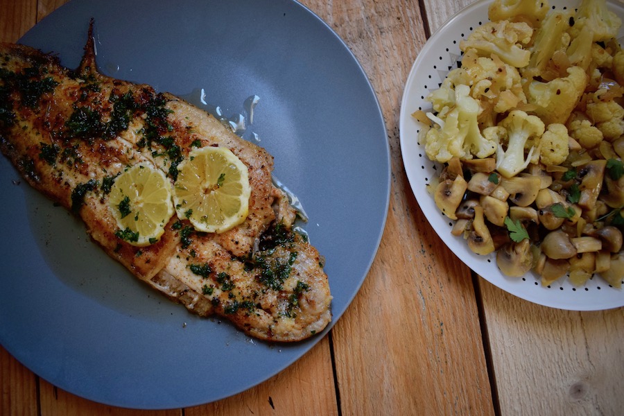 Légumes à la grecque et sole meunière  (CAP cuisine fiches techniques n° 20 et&nbsp;67)