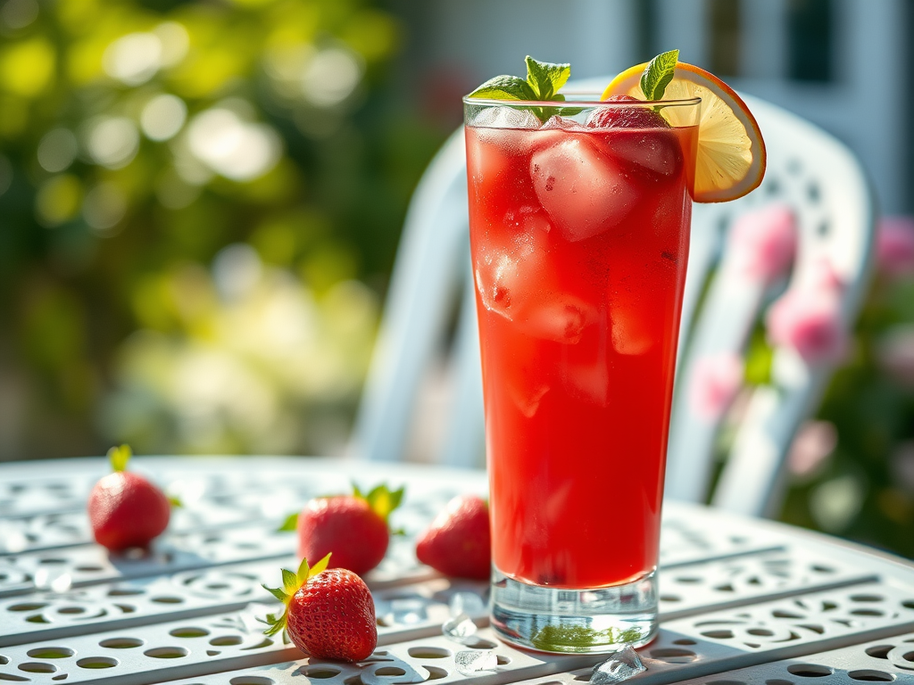 Mocktail mojito fraise, basilic et citron&nbsp;vert